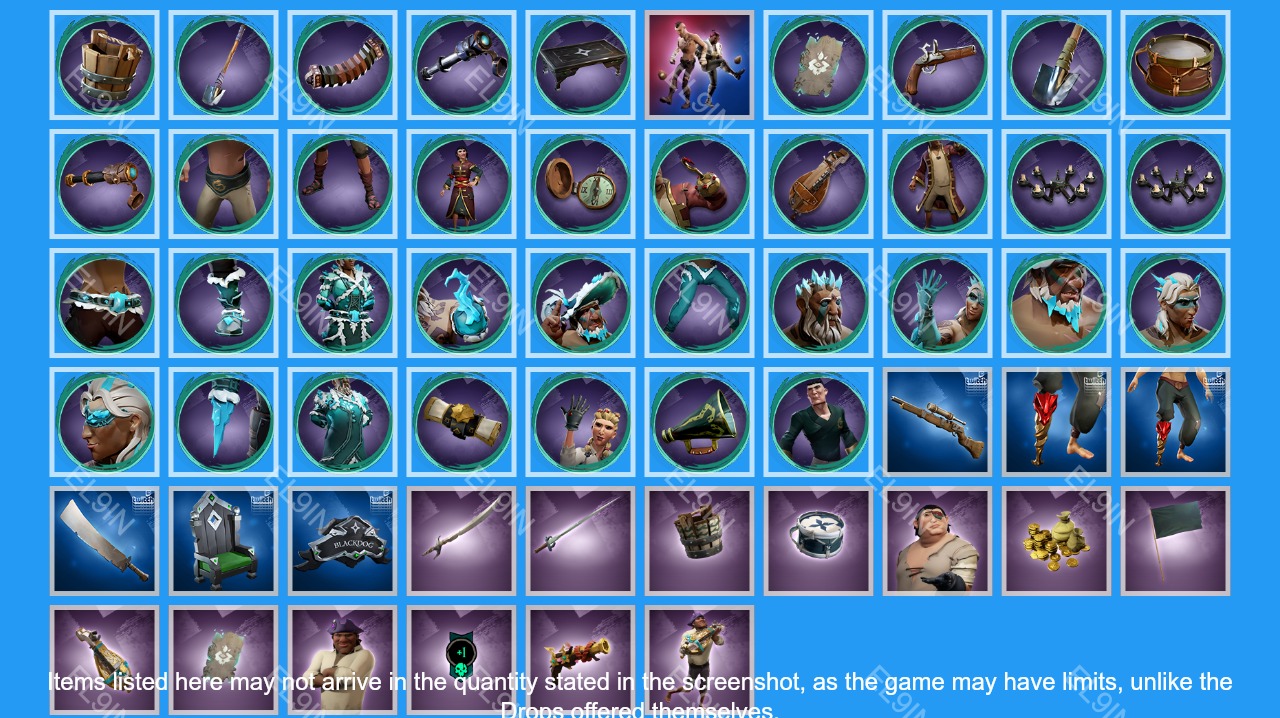 🚀 Sea of Thieves 🛠️ Twitch Drops 🕹️ 56 items